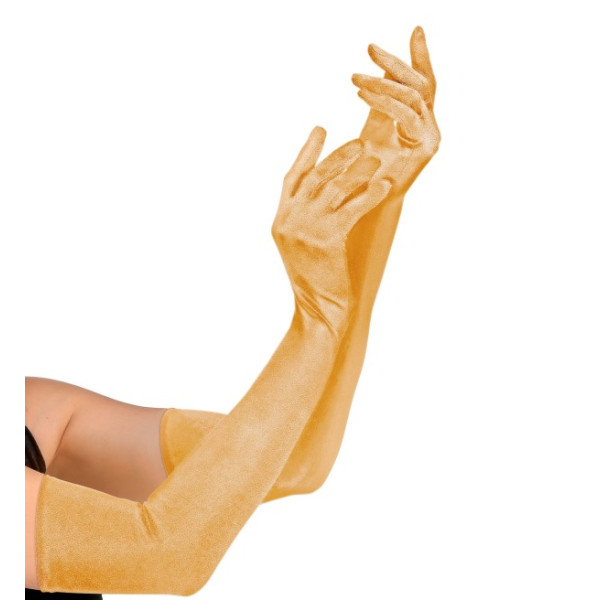 Guantes de Elastano de color Oro de 60 Centímetros para Adulto