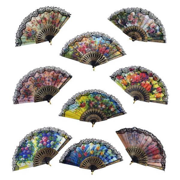 Abanico de Encaje Varios Colores