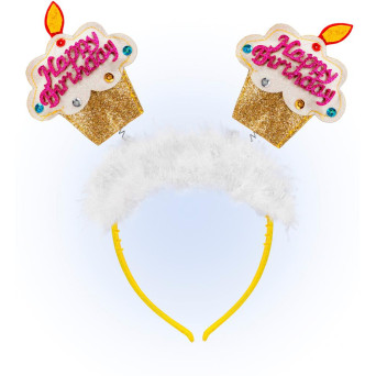 Diadema de Happy Birthday con Marabú