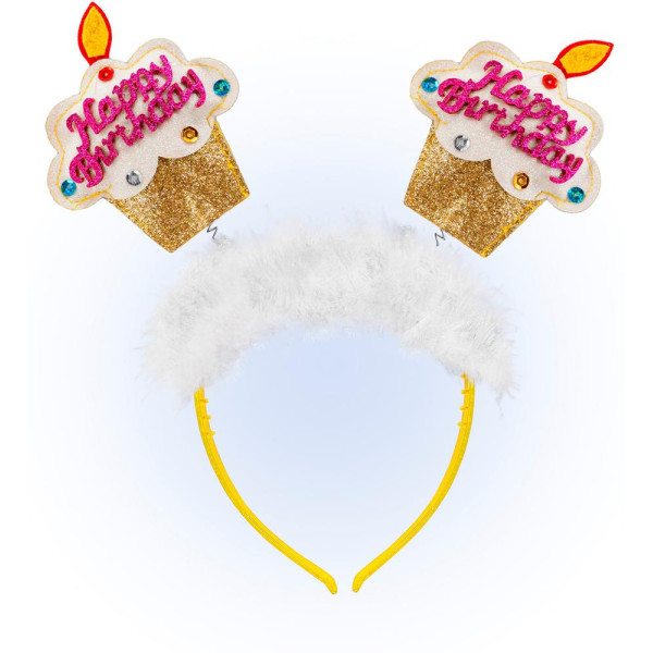 Diadema de Happy Birthday con Marabú