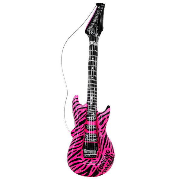 Guitarra Hinchable de Cebra de 105 Centímetros de color Rosa