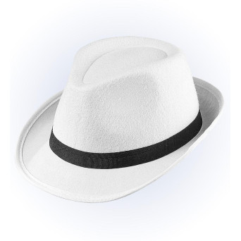 Sombrero de Gangster de color Blanco para Adulto