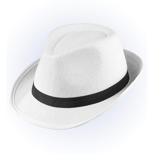 Sombrero de Gangster de color Blanco para Adulto