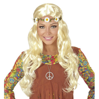 Peluca Rubia de Hippie con Cinta para Adulto