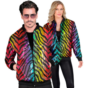 Chaqueta de Tigre Rainbow con Lentejuelas para Adulto