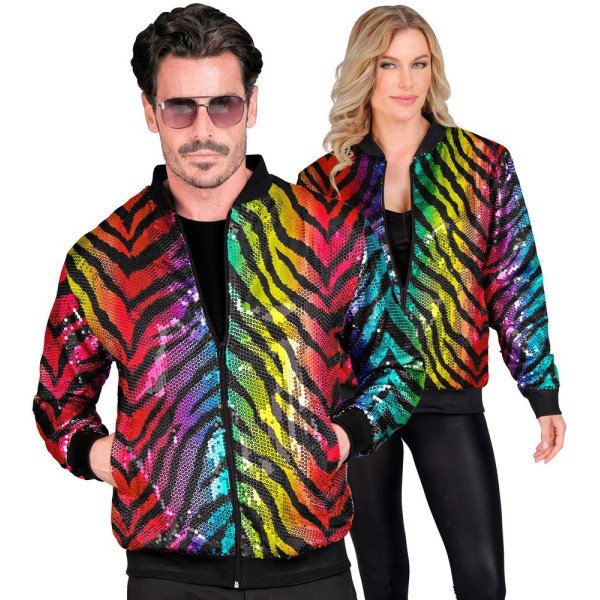 Chaqueta de Tigre Rainbow con Lentejuelas para Adulto