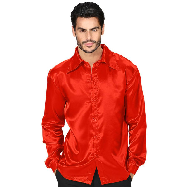 Camisa de Disco de los años 70´s de color Rojo para Adulto