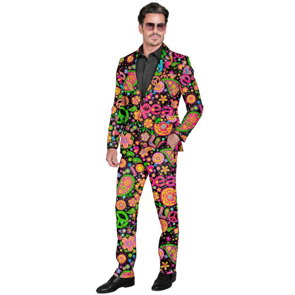 Traje de Hippie Neón para Adulto