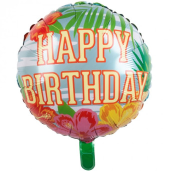 Globo Foil de Happy Birthday Paradise de 45 Centímetros