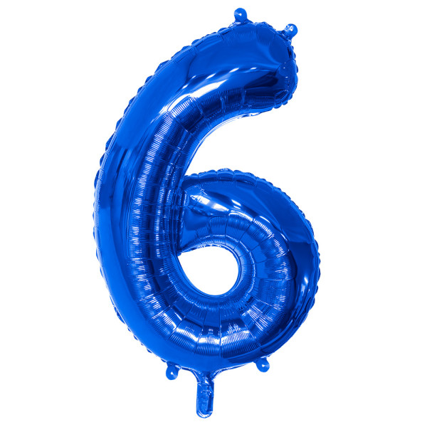 Globo Foil de Número 6 de 86 Centímetros de color Azul