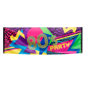 Banner de Fiesta de los 80´s de 74 x 220 Centímetros
