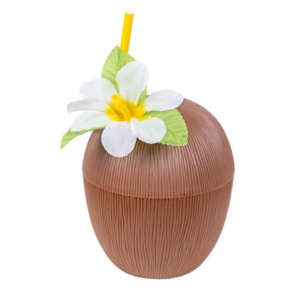 Vaso de Coco de 400 Mililitros con Pajita