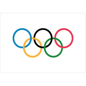 Bandera de Olimpiada de 90 x 150 Centímetros de Poliéster para Interior