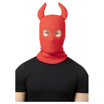 Capucha de Diablo Balaclava con Cuernos para Adulto