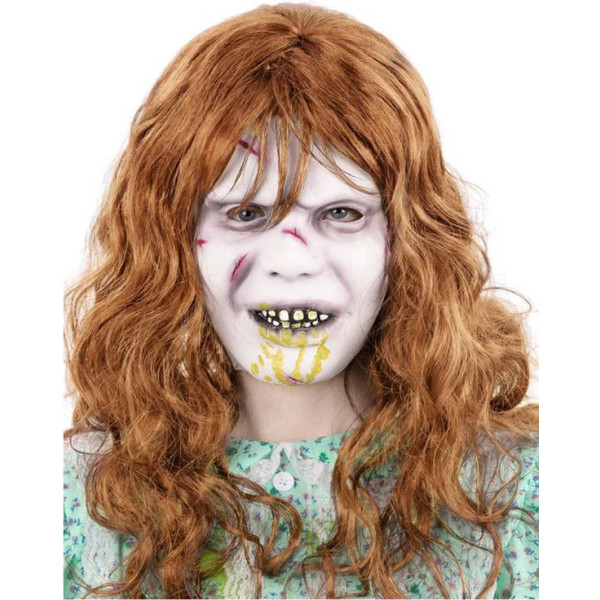 Máscara de Poseída Regan del Exorcista con Pelo para Adulto