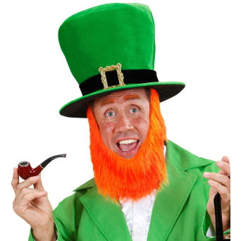Sombrero de Terciopelo Verde con Hebilla y Barba para Adulto