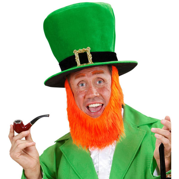 Sombrero de Terciopelo Verde con Hebilla y Barba para Adulto