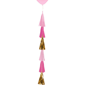 Cola de Flecos Rosa Pastel de 70 Centímetros para Globo