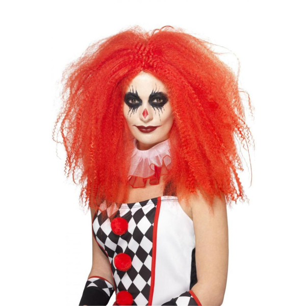 Peluca Roja de Payaso Rizada para Adulto
