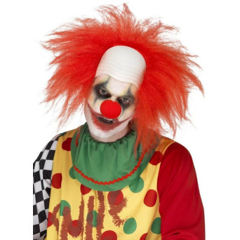 Peluca Roja de Payaso con Calva para Adulto