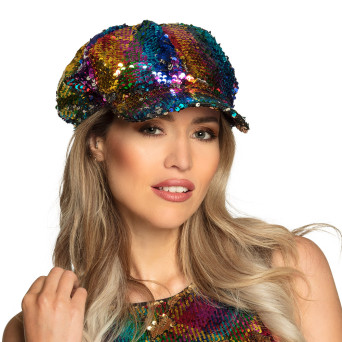 Gorra de Rainbow con Lentejuelas para Adulto