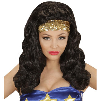 Peluca de Super Heroína con Cinta para Adulto