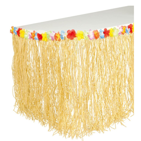 Faldón de Mesa Tropical de 275 x 75 Centímetros con Flores