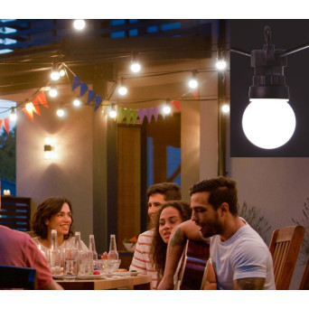 Guirnalda de 10 Bombillas de color Blanco para Jardín