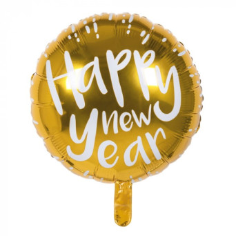 Globo Foil de Happy New Year de 45 Centímetros de color Oro