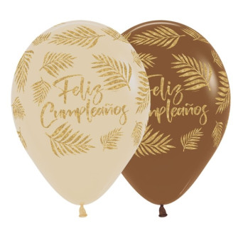 Globo Látex de Feliz Cumpleaños 12 Unidades R12 de 30 Centímetros acabado Fashion Solido de Sempertex