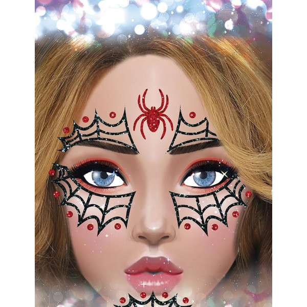 Tatuaje de Araña Glitter para la Cara