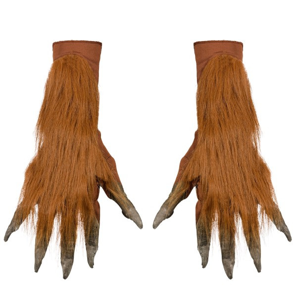 Guantes de Lobo con Pelo de color Marrón para Adulto