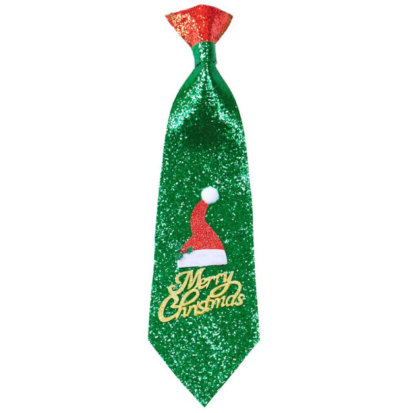 Corbata de Gorro de Papá Noel con Purpurina