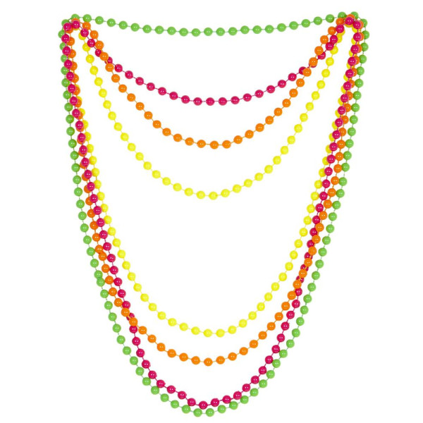 Collar de Cuentas 4 Unidades de Color Neón para Adulto