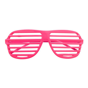 Gafas de Persiana de color Rosa Neón para Adulto