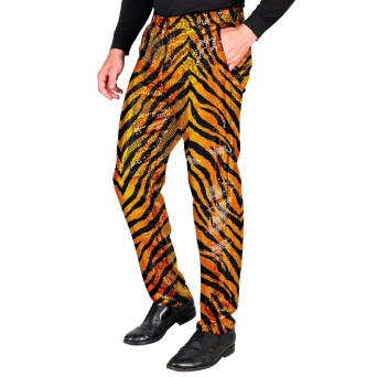 Pantalón de Tigre con Lentejuelas para Adulto