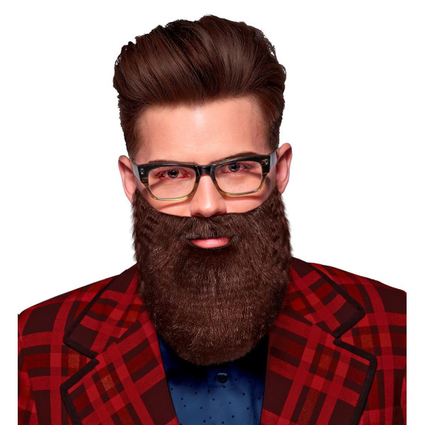 Barba Castaña con Bigote para Adulto
