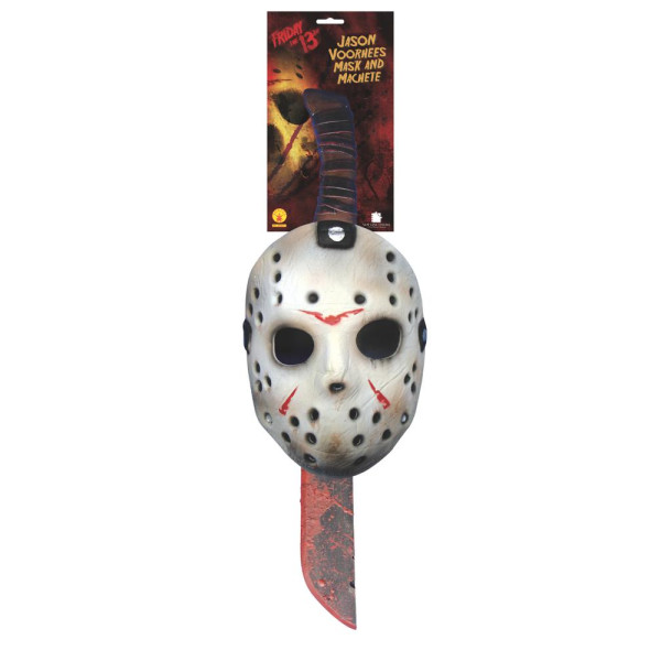 Set de Máscara y Machete de Jason de Viernes 13 para Adulto