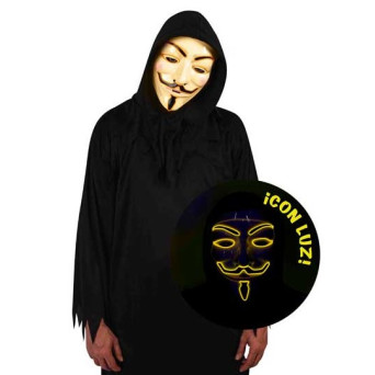 Máscara de Anonymous con Luz para Adulto