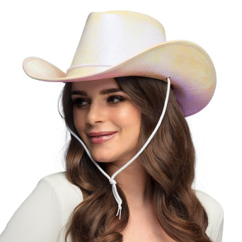 Sombrero de Vaquero de color Blanco Perla para Adulto