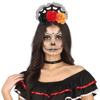 Diadema de Catrina con Flores