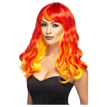 Peluca Roja de Chica Demonio para Adulto