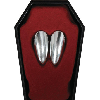 Colmillos de Vampiro de color Plata para Adulto