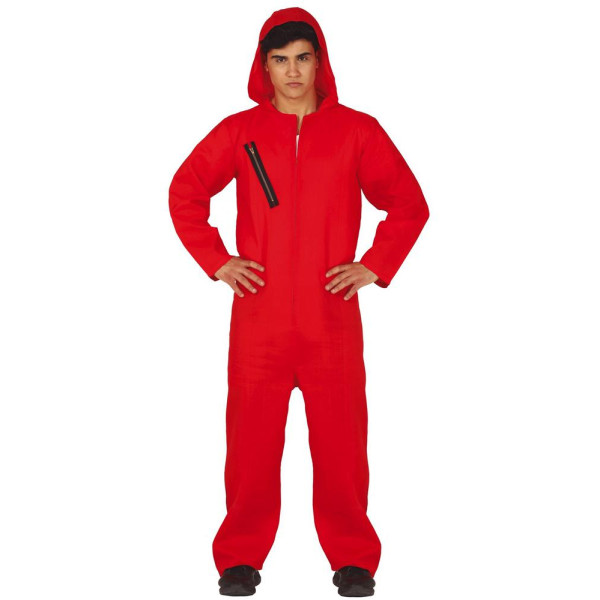 Disfraz de Convicto de color Rojo para Adulto