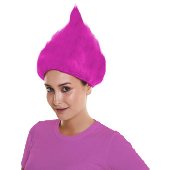 Peluca Rosa de Troll para Adulto