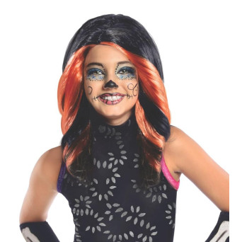 Peluca Negra de Skelita Calaveras de Monster High Infantil