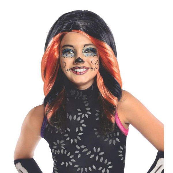 Peluca Negra de Skelita Calaveras de Monster High Infantil