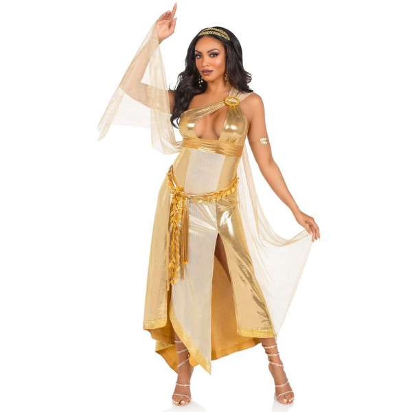 Disfraz de DIosa Griega del Olimpo de color Oro para Adulto