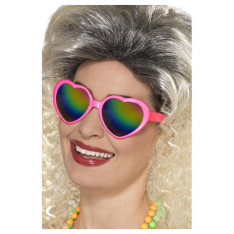 Gafas de Corazón de color Rosa con Lentes Arco Iris para Adulto