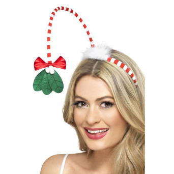 Diadema de Muérdago de color Roja y Blanca para Adulto